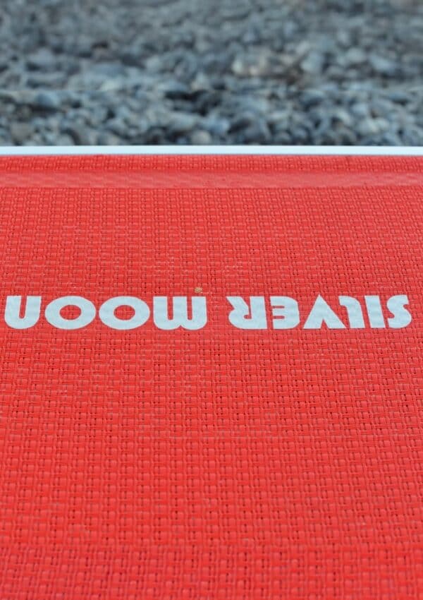 Silver Moon logo on a beach lounger in Amalfi, Italy