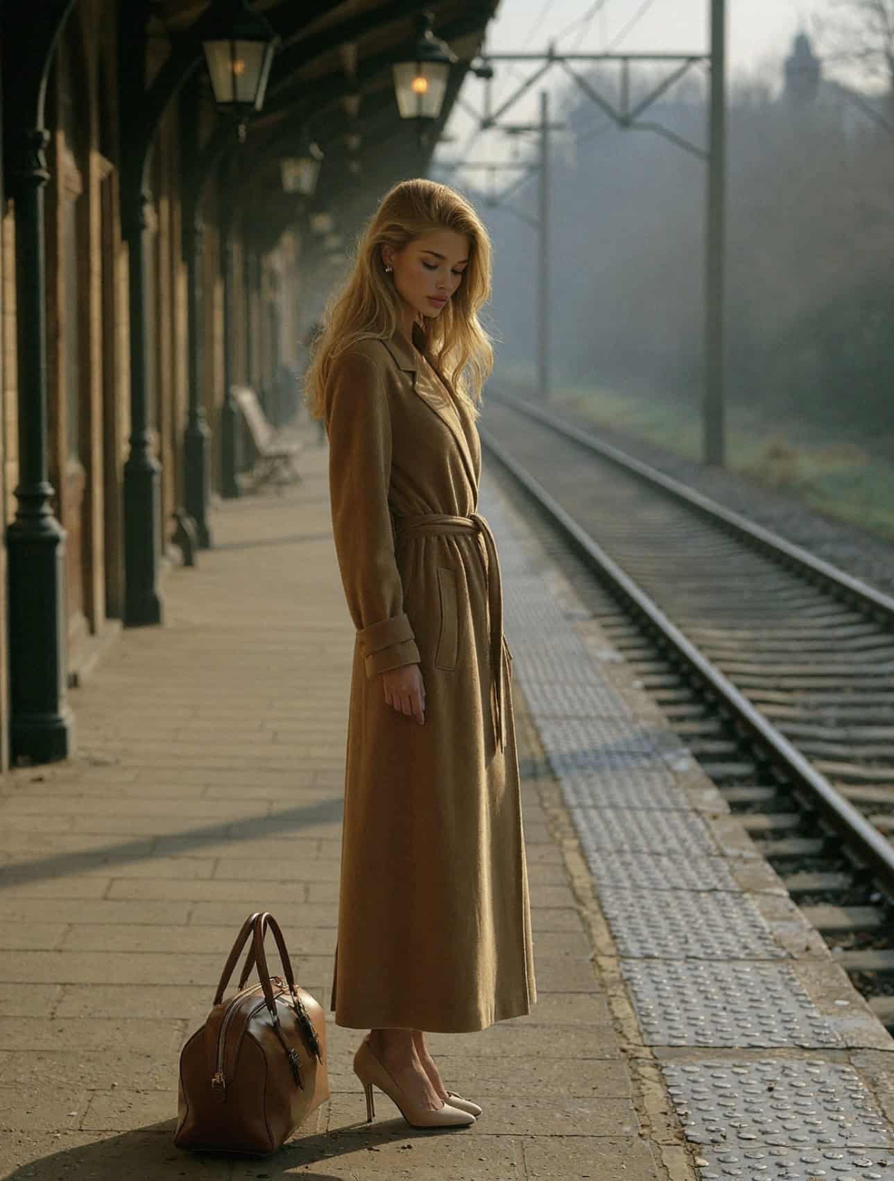 Victoria Van Der Berg waiting for train.