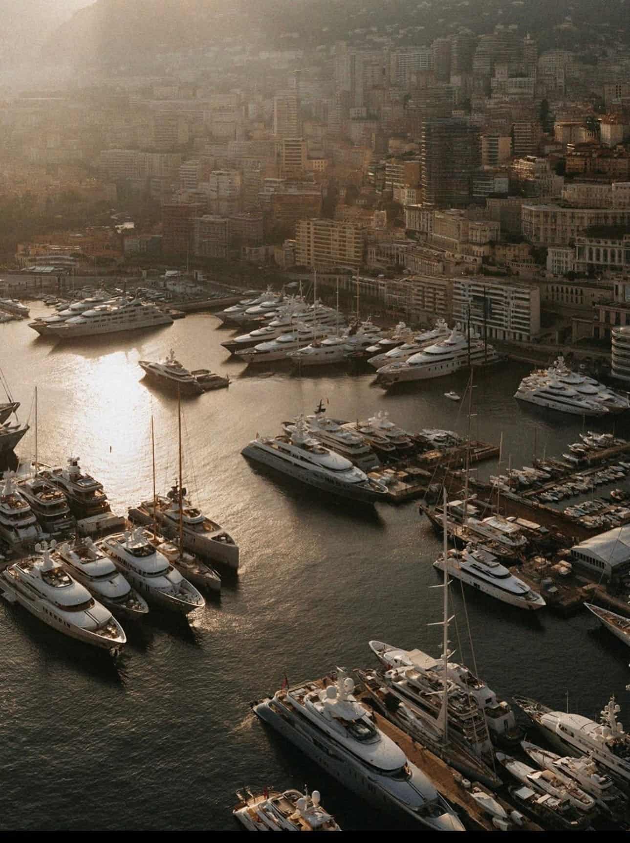 Aeria view of Monaco harbor by Victoria Van Der Berg
