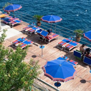 A view of Lido di Conca's beach umbrellas.