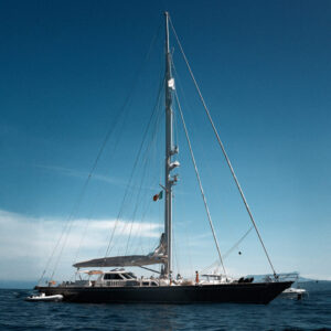 A yacht sailing in Capri Italy.
