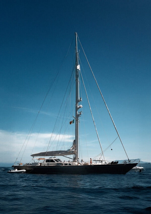 A yacht sailing in Capri Italy.