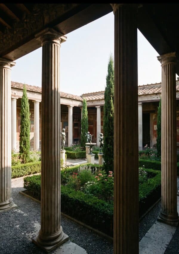 Columns in a Pompeii theater.