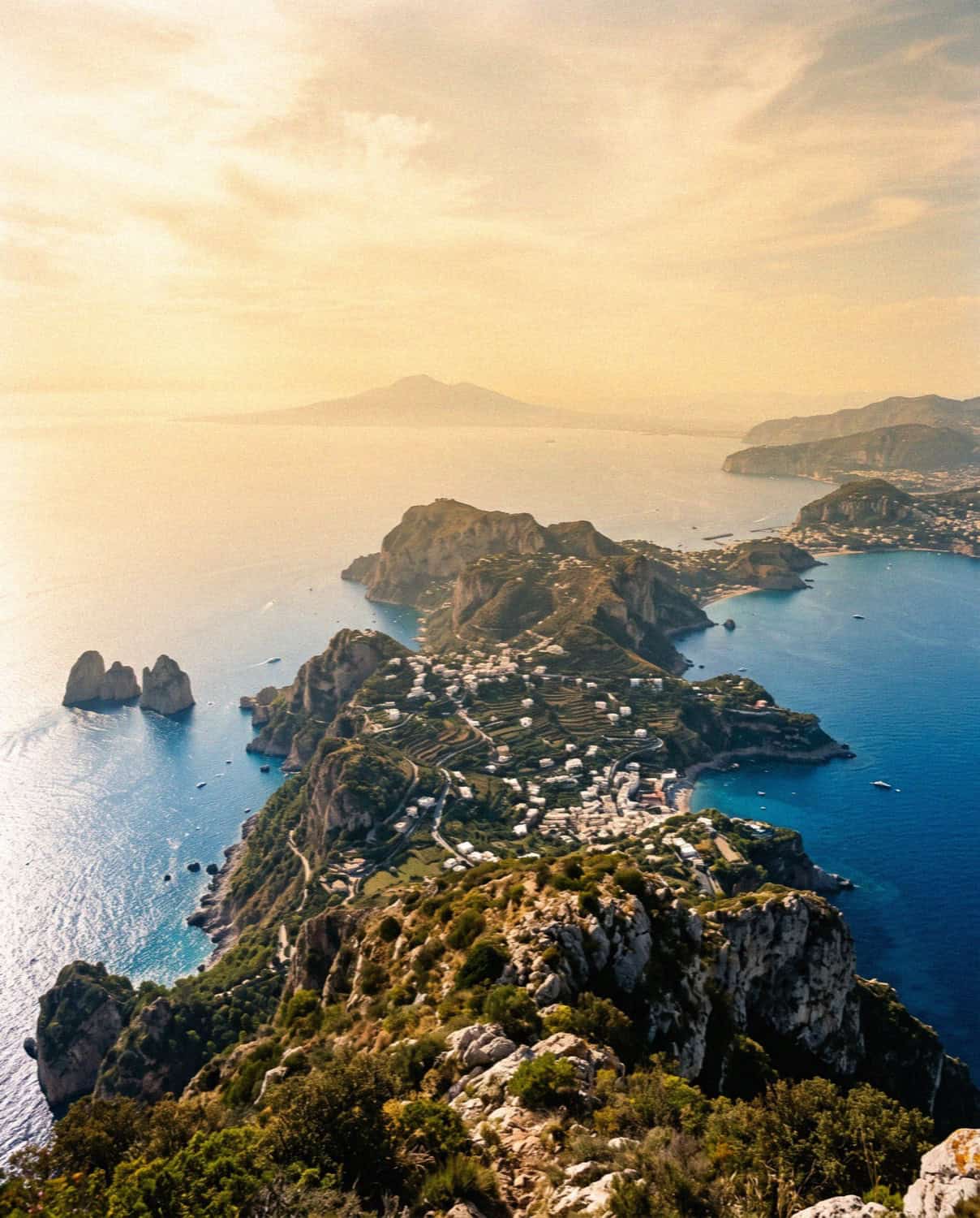 Panorama from Monte Solaro the highest point of Capri