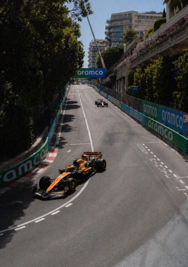 Victoria Van Der Berg watching the Monaco Grand Prix from the circuit