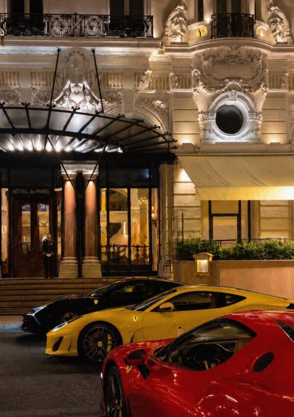 Victoria Van Der Berg with a Ferrari at the Monaco Grand Prix
