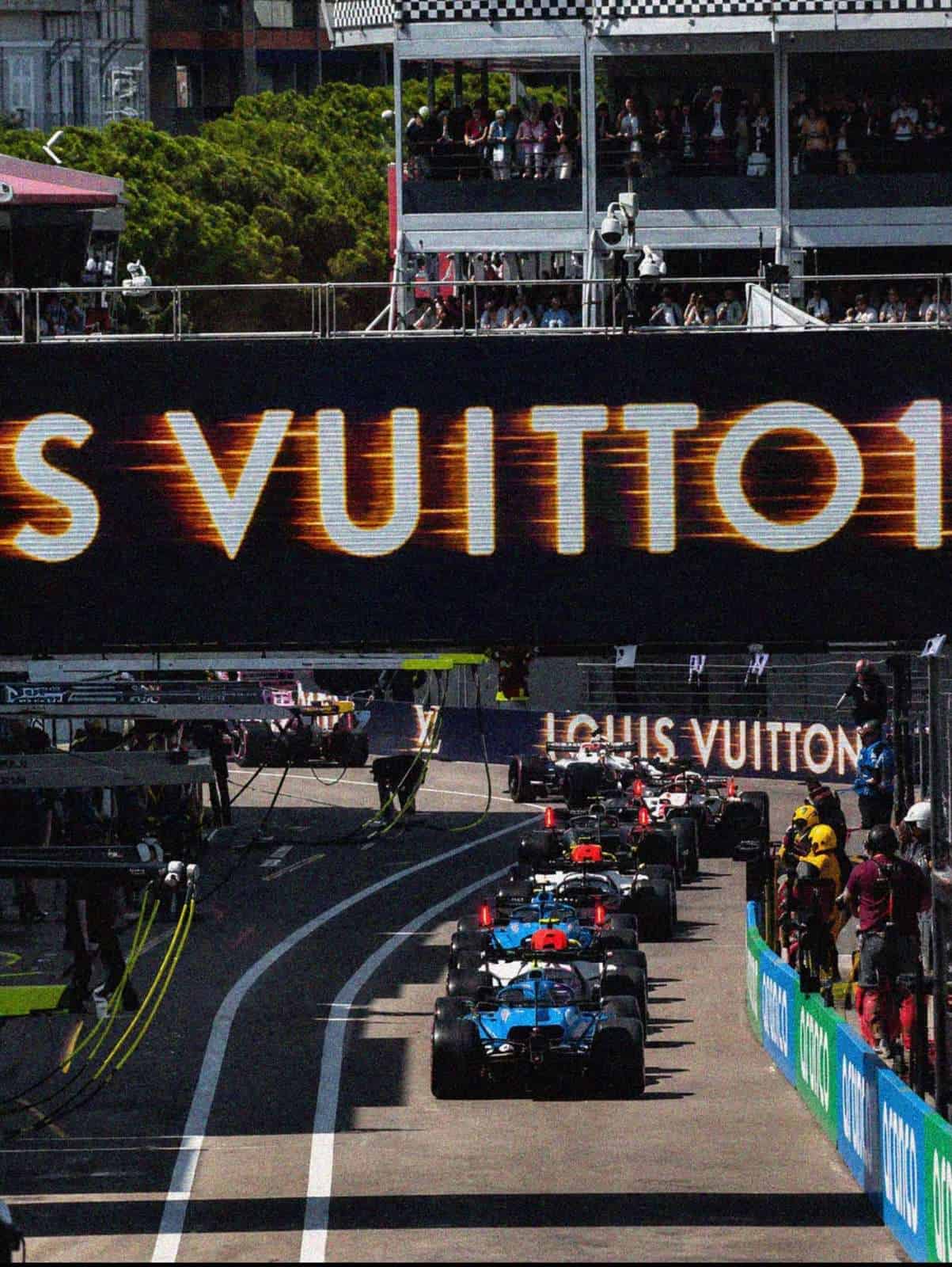 The Monaco pit straight and grid seen from above