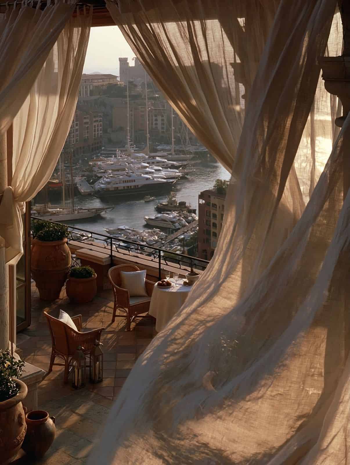 A Monte-Carlo terrace overlooking the harbour