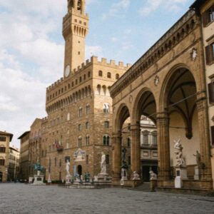 Piazza della Signoria with the Palazzo Vecchio and the Loggia dei Lanzi in Florence
