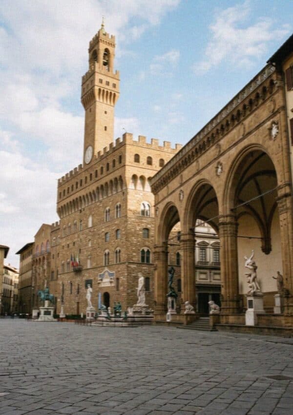 Piazza della Signoria with the Palazzo Vecchio and the Loggia dei Lanzi in Florence