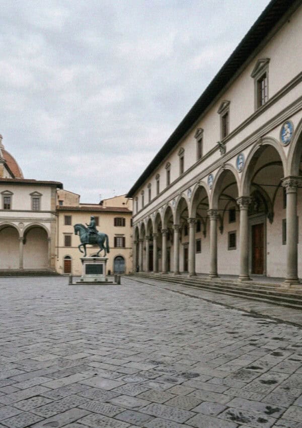 The Piazza Santissima Annunziata in Florence with its Renaissance loggia