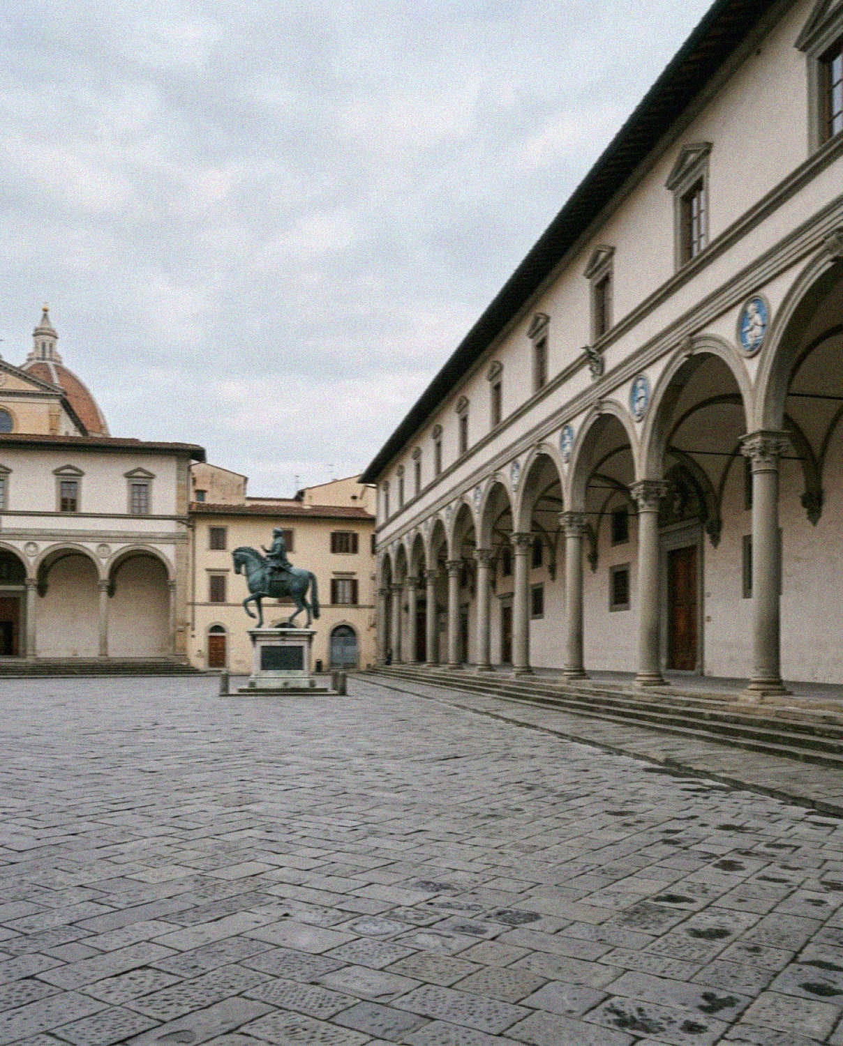 The Piazza Santissima Annunziata in Florence with its Renaissance loggia