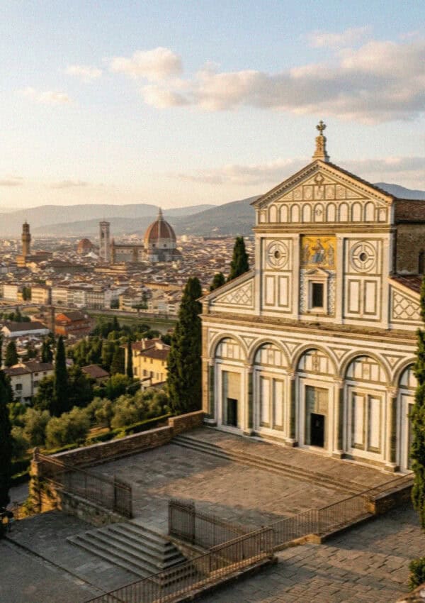 The church of San Miniato al Monte above Florence at dusk