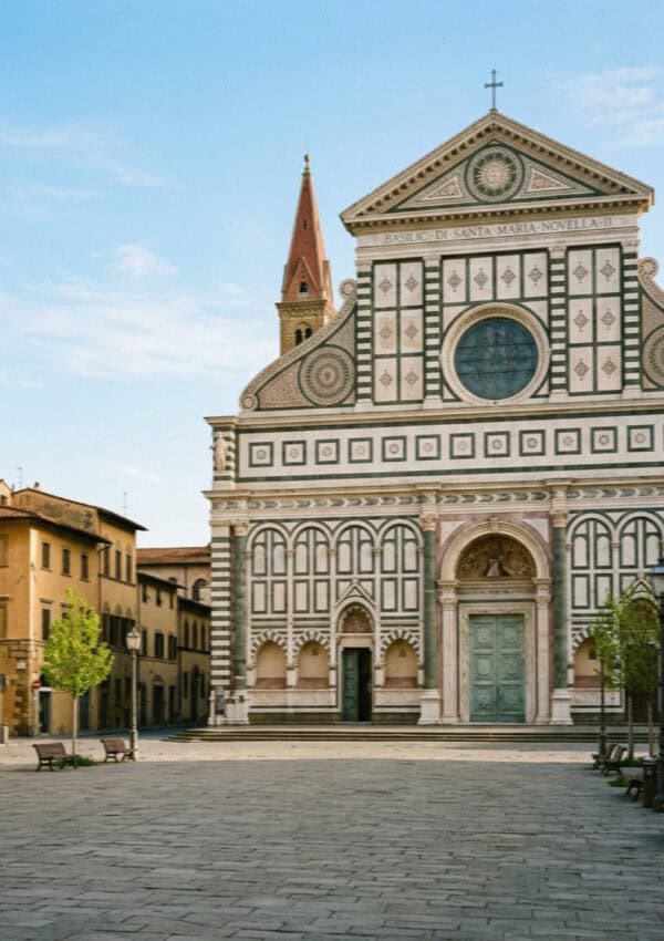 The marble facade of Santa Maria Novella in Florence