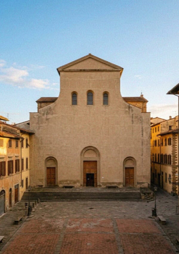 The plain facade of the church of Santo Spirito in the Oltrarno of Florence