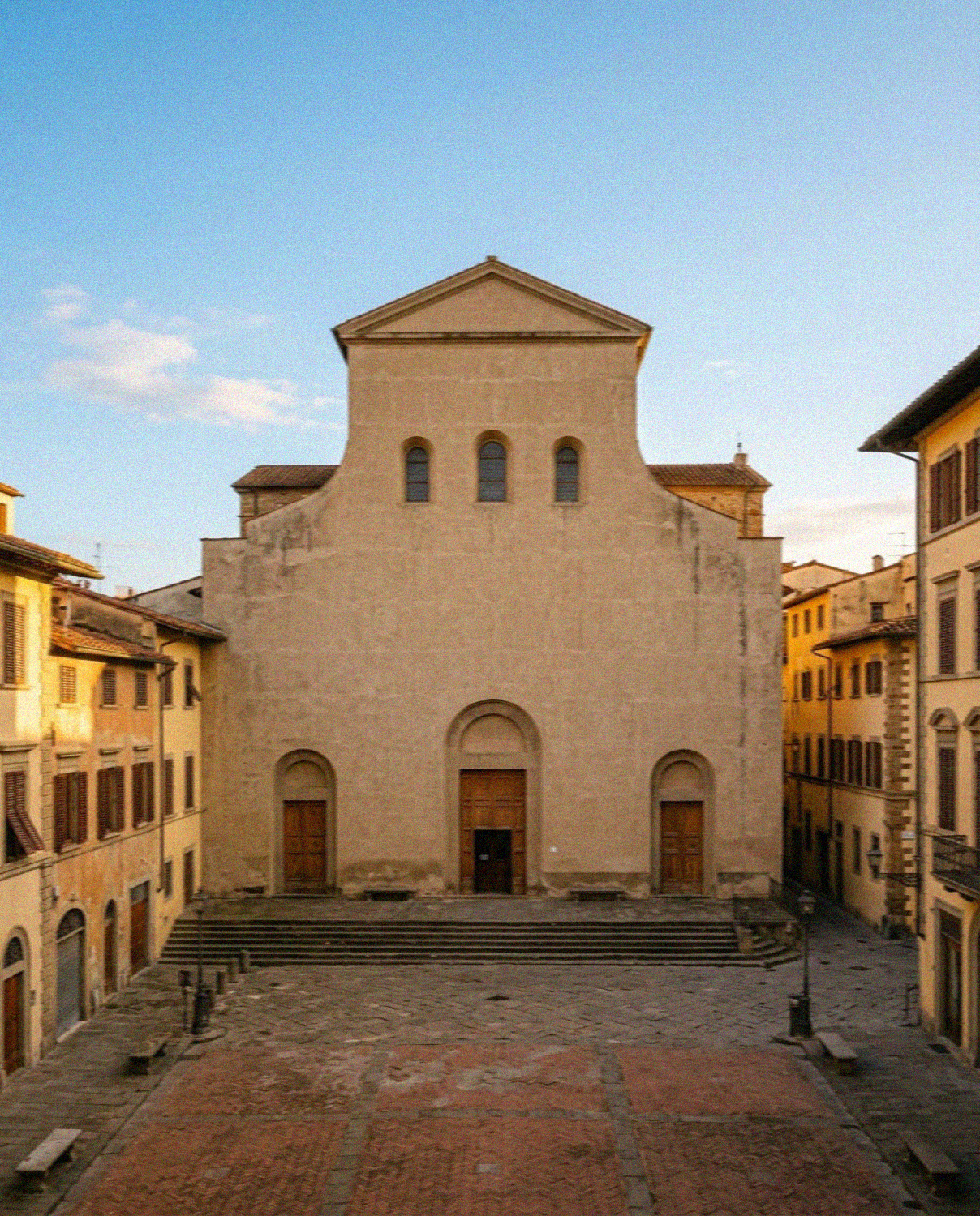 The plain facade of the church of Santo Spirito in the Oltrarno of Florence