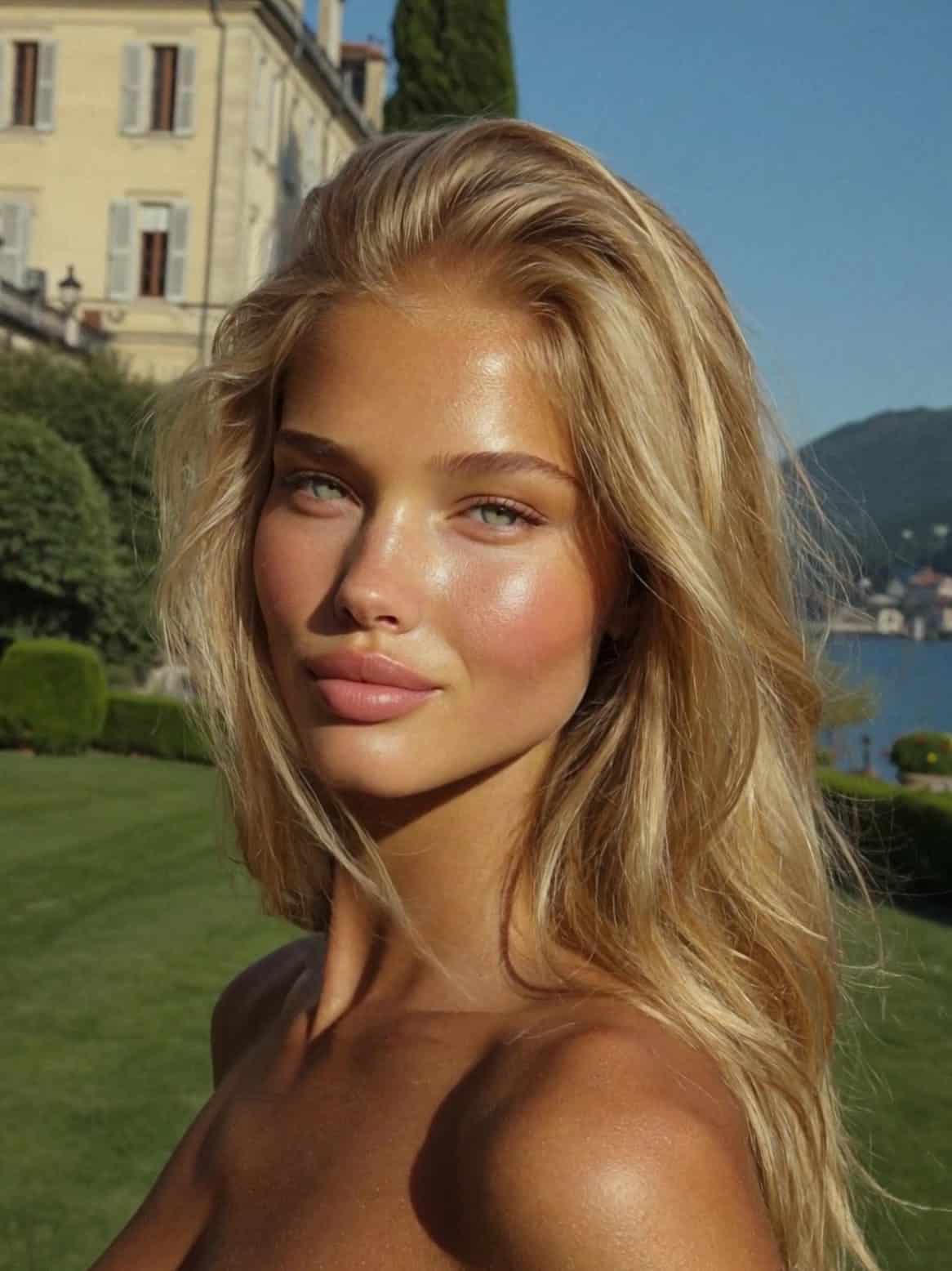 Victoria Van Der Berg at golden hour, Lake Como