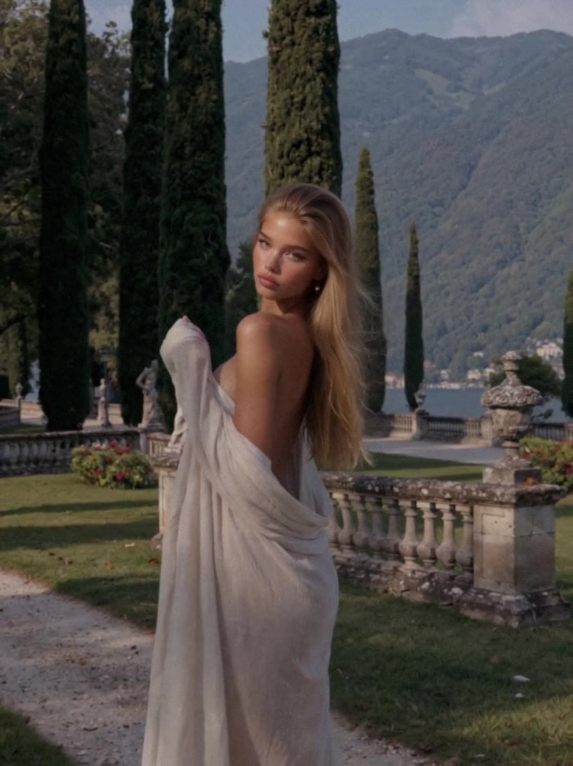 Victoria Van Der Berg in the Villa Monastero garden, Varenna, Lake Como