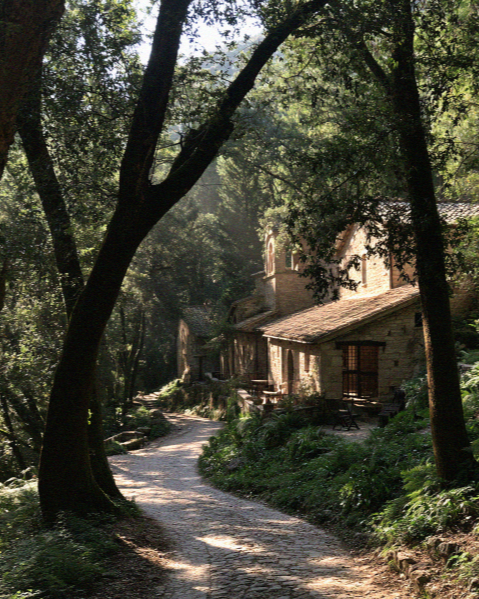 The Eremo delle Carceri, the Franciscan forest hermitage on Monte Subasio above Assisi