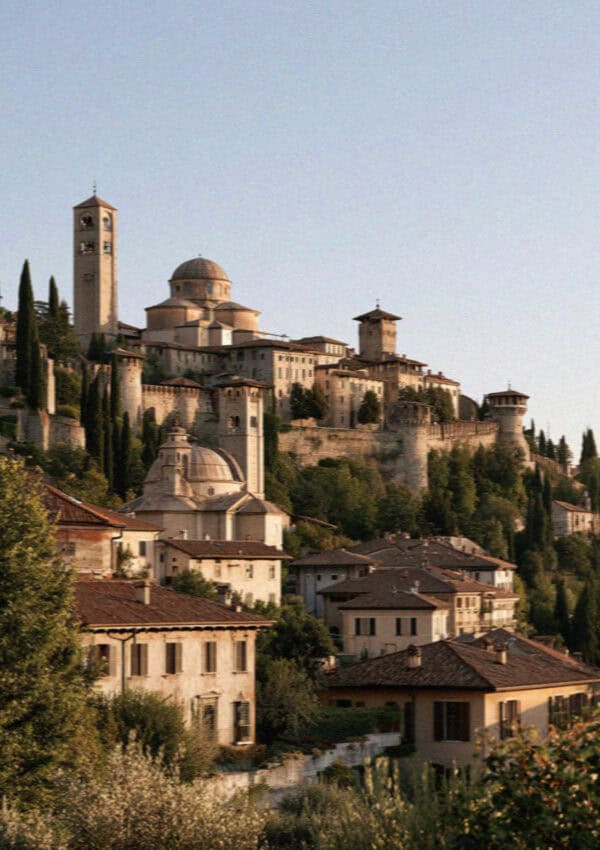 The citta alta skyline in Bergamo, Italy