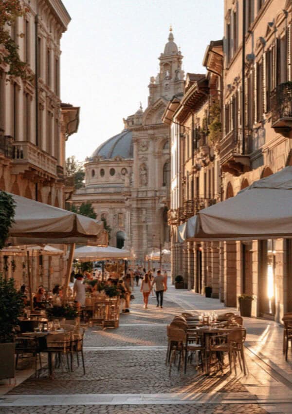 The citta bassa sentierone in Bergamo, Italy