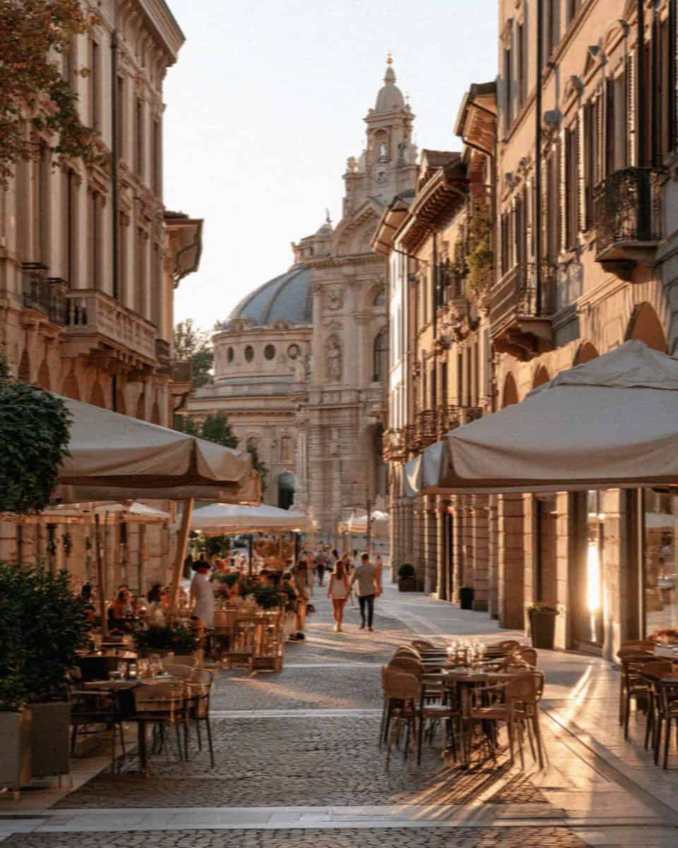 The citta bassa sentierone in Bergamo, Italy