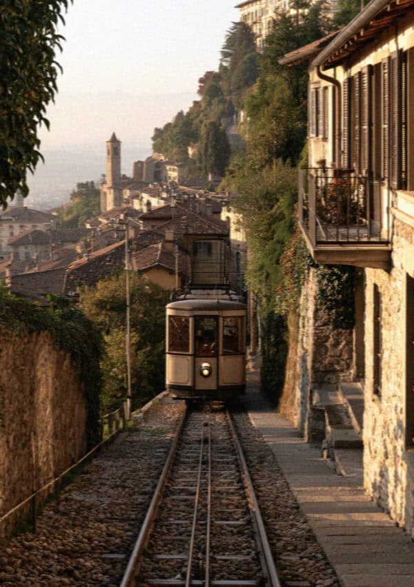 The funicular in Bergamo, Italy