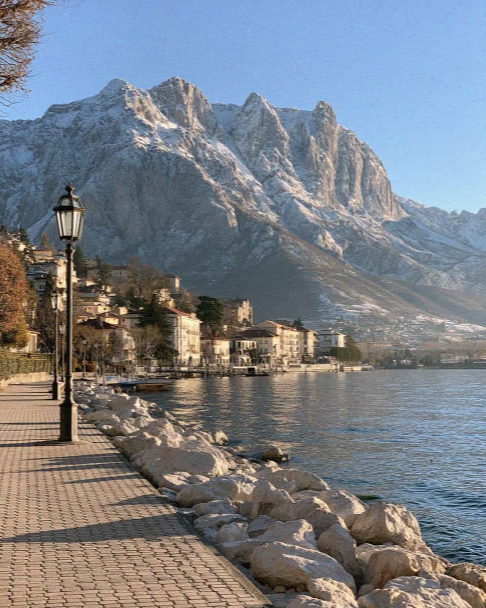 The lake como lecco in Bergamo, Italy