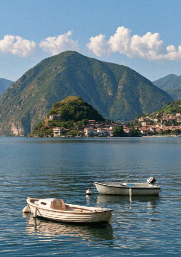 The lake iseo monte isola in Bergamo, Italy