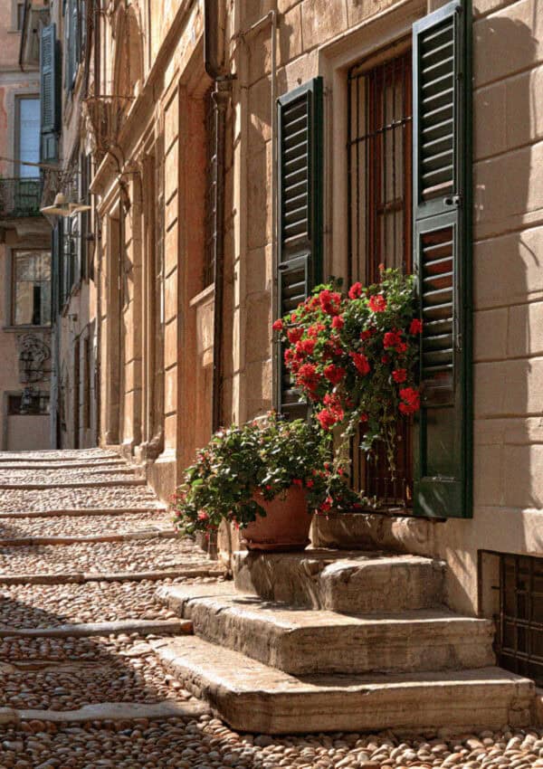 The old town detail in Bergamo, Italy