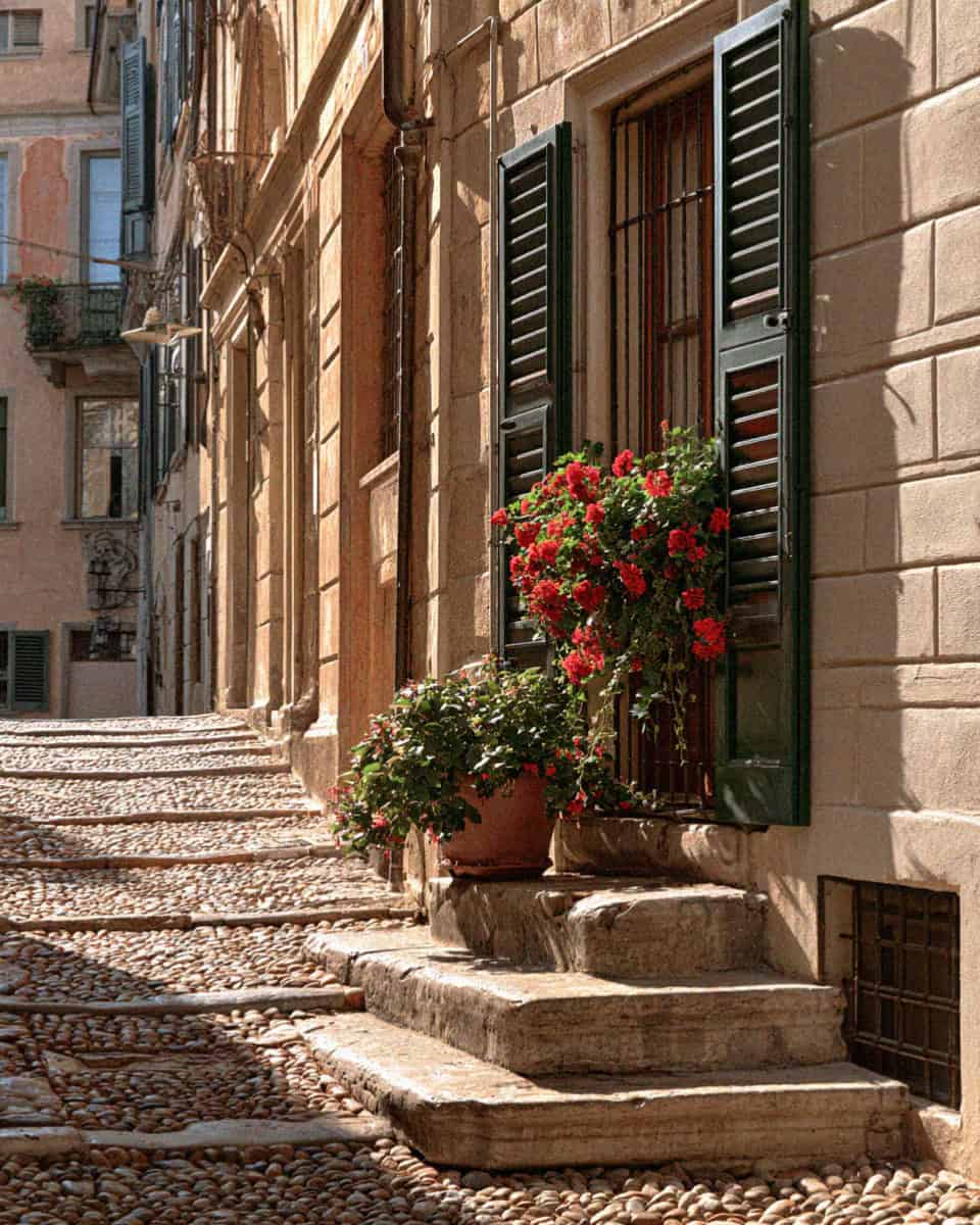 The old town detail in Bergamo, Italy