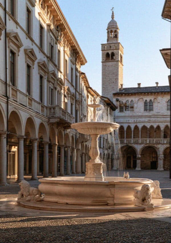 The piazza vecchia in Bergamo, Italy