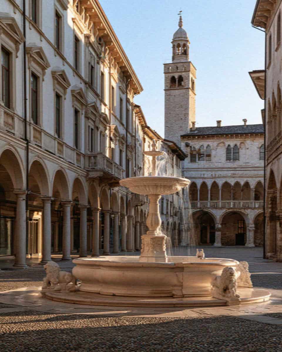 The piazza vecchia in Bergamo, Italy