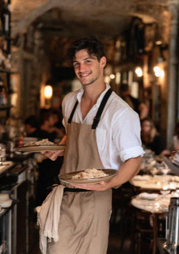 The waiter trattoria in Bergamo, Italy