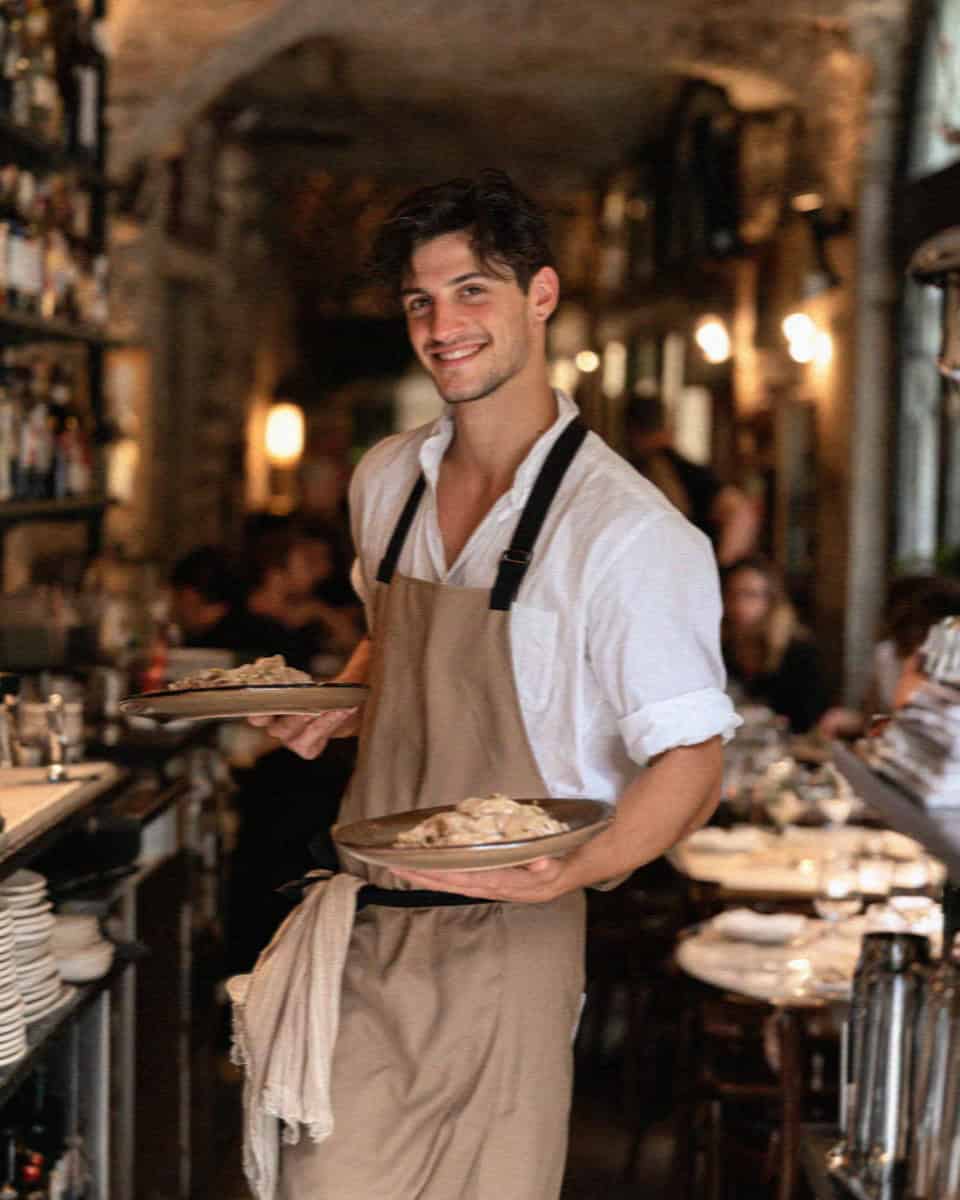 The waiter trattoria in Bergamo, Italy