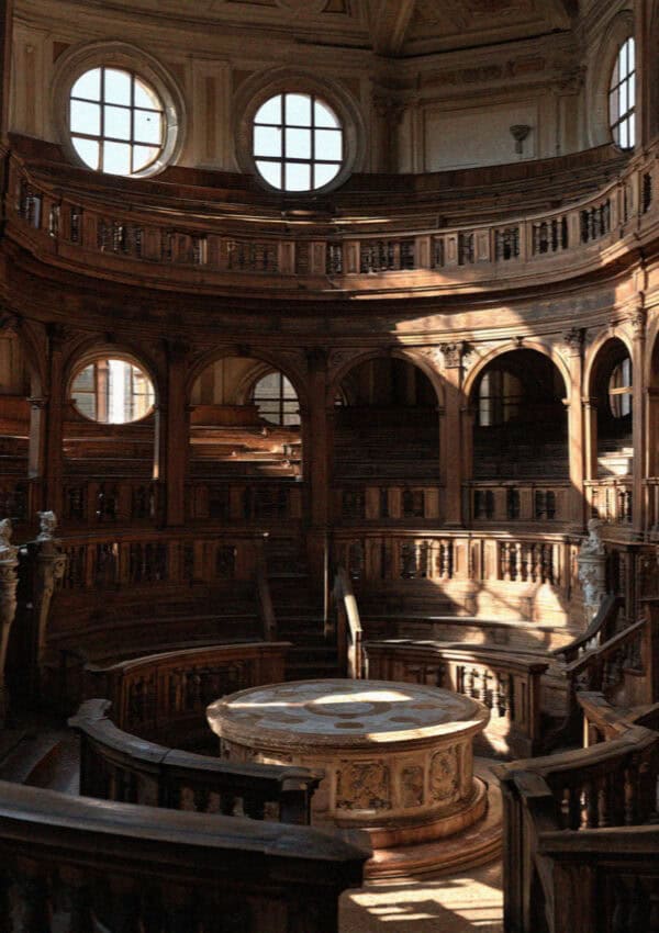 The Anatomical Theatre of the Archiginnasio in Bologna
