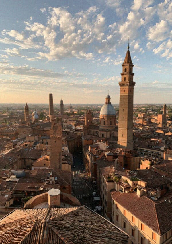 View over Bologna's rooftops from the clock tower