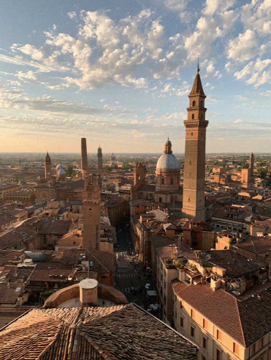 View over Bologna's rooftops from the clock tower