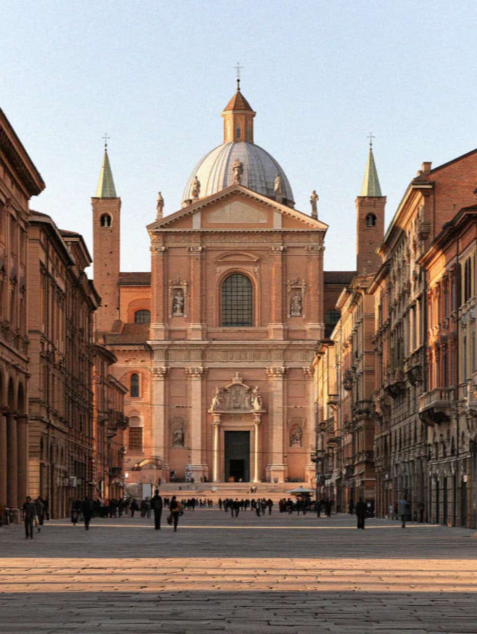 The facade of the Basilica di San Petronio in Bologna
