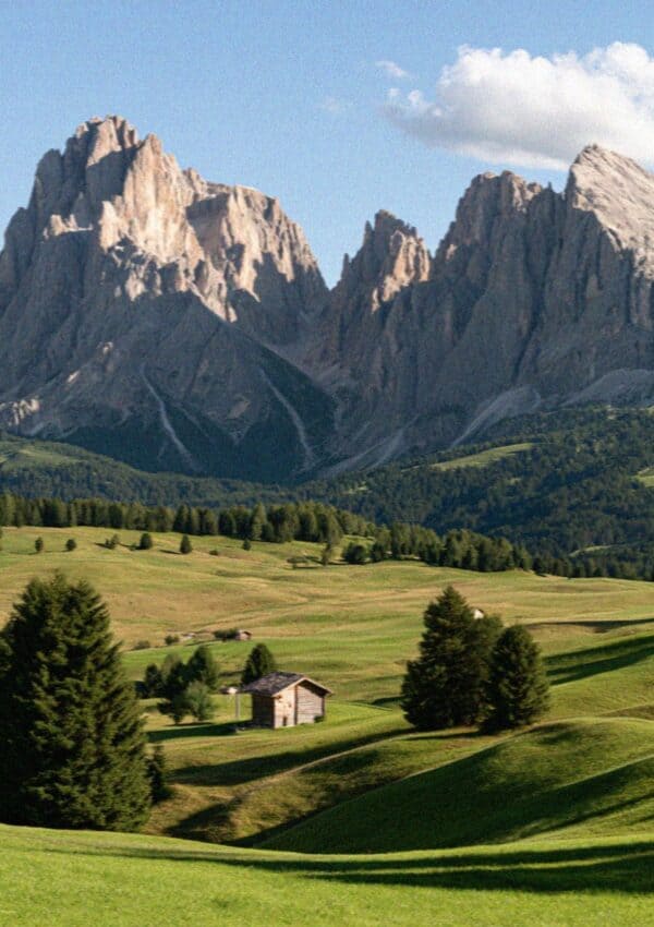 The meadows and peaks around Selva di Val Gardena in the Dolomites