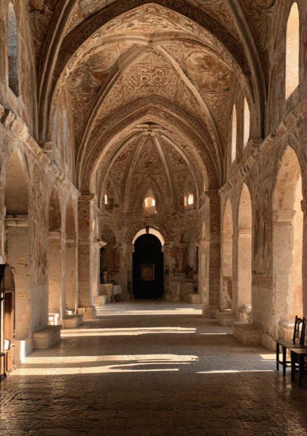 The frescoed interior of the basilica at Galatina, a day trip from Lecce