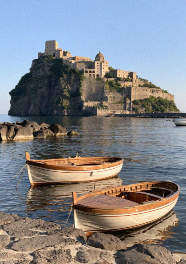 Cartaromana Castle View on the island of Ischia in the Bay of Naples