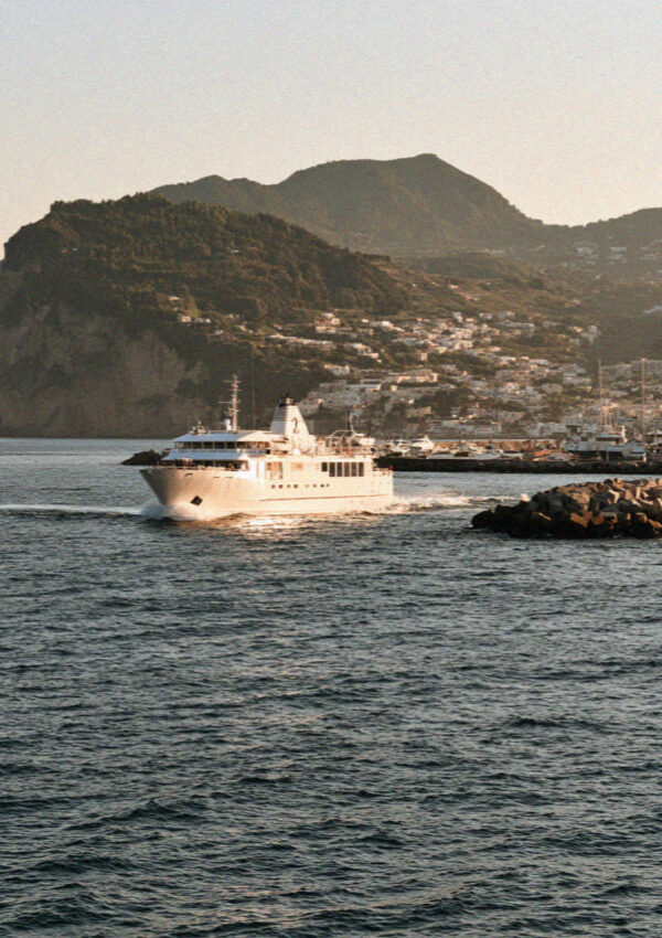 Ferry Arriving Port on the island of Ischia in the Bay of Naples