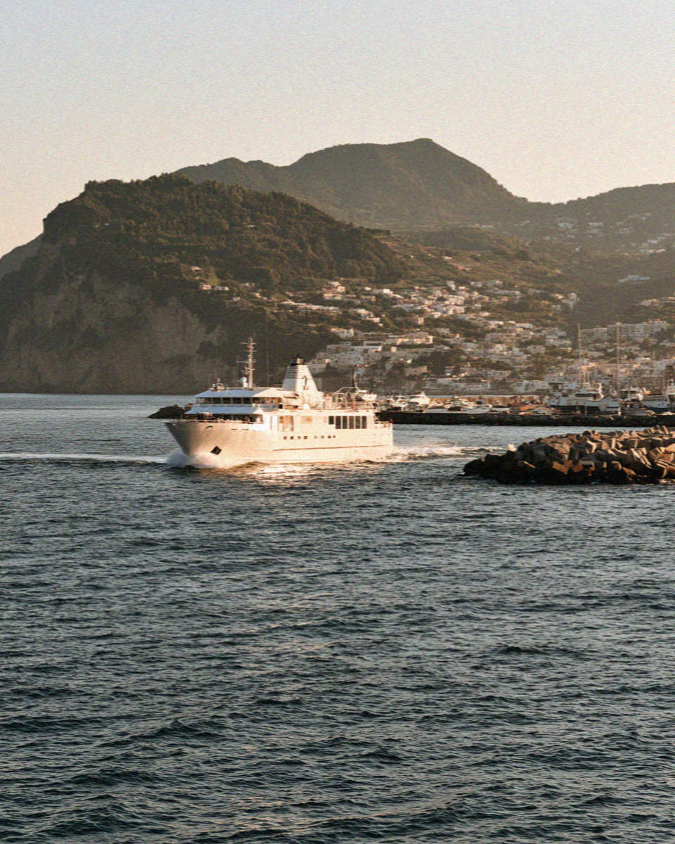 Ferry Arriving Port on the island of Ischia in the Bay of Naples