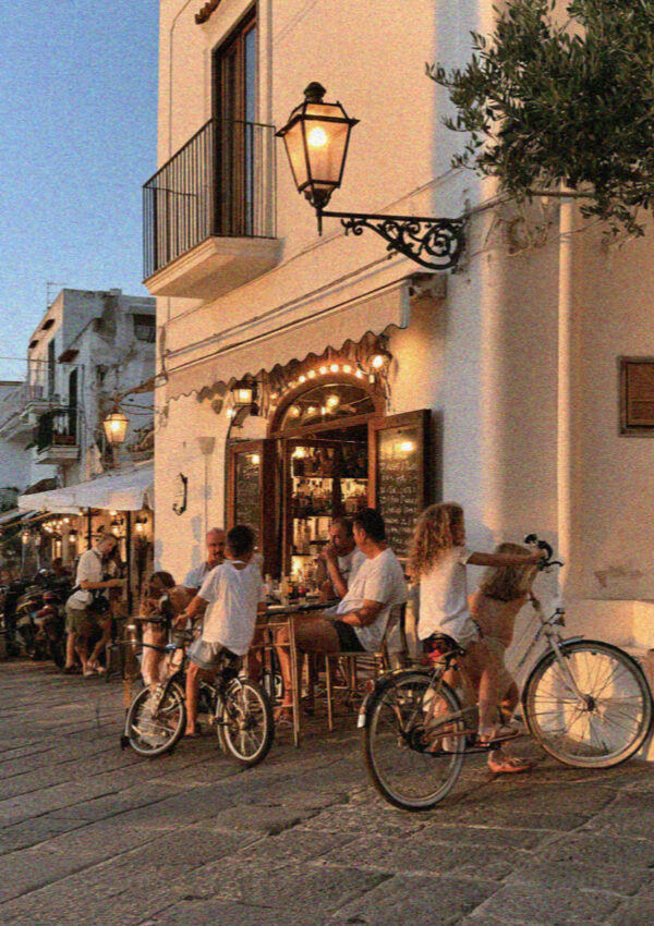 Locals Piazza Evening on the island of Ischia in the Bay of Naples
