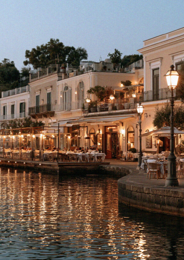 Pastel Harbour Evening on the island of Ischia in the Bay of Naples