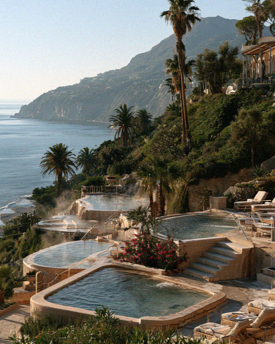 Poseidon Thermal Terraces on the island of Ischia in the Bay of Naples