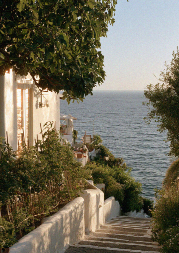 The walled path above the thermal cove at Sorgeto on Ischia