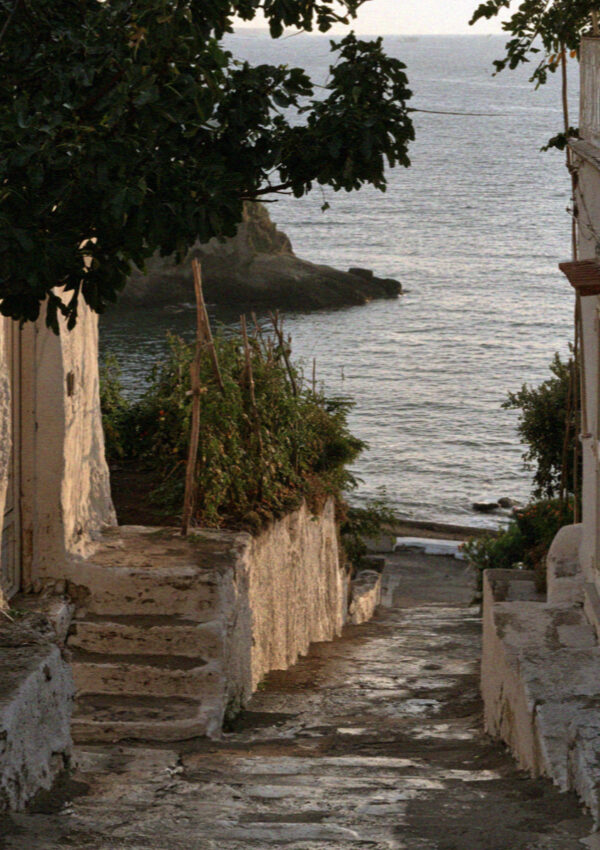 The stepped path down to the thermal cove at Sorgeto on Ischia