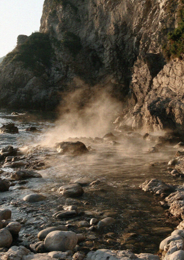Sorgeto Thermal Cove on the island of Ischia in the Bay of Naples